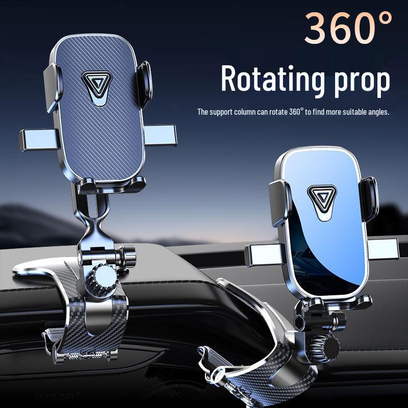 360° Rotatable Alligator Clip Car Phone Holder for Dashboard