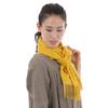 РАДУГА Большой Толстый Кашемир в Клетку Широкий x 180см 100% Палантин/Шарф (Длина 60 см, Желтый)