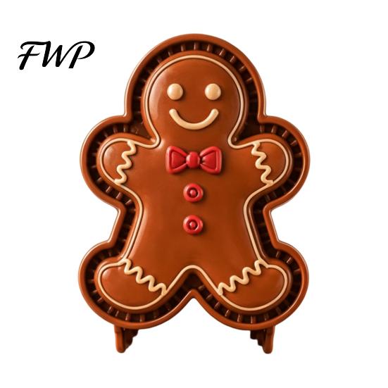 Festive Gingerbread Man Pastry Tools Christmas Mini Pie Mold, 3D Relief Embossed Hand Baking Holiday Pressed Dough Stamps Reusable DIY Press Mold for