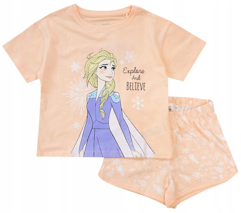 GIRLS' PYJAMAS FROZEN short sleeve ANNA ELSA apricot 4L D051L