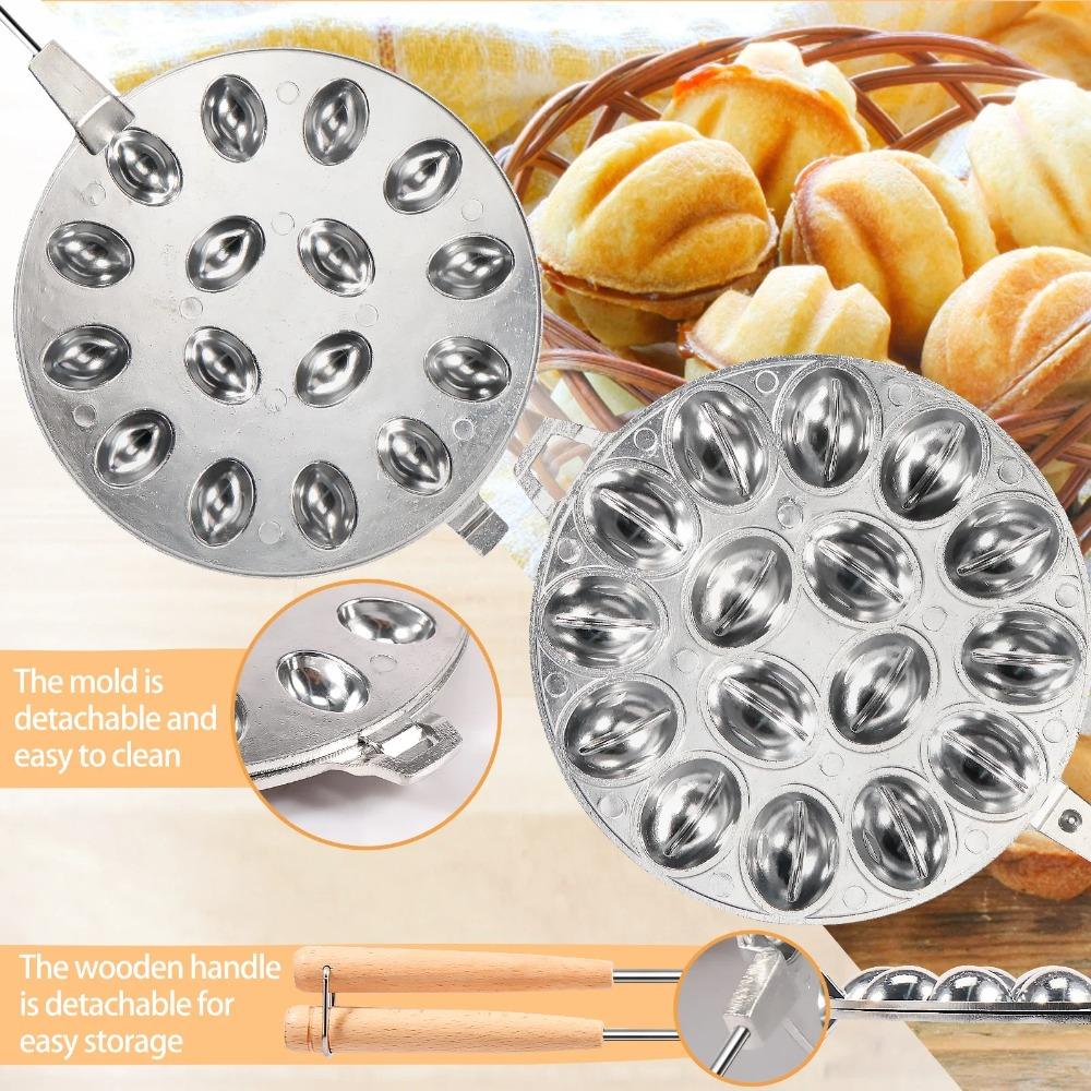16 отверстий Антипригарные формы для приготовления печенья Форма для печенья с грецким орехом Многофункциональный кондитерский инструмент для приготовления печенья с орехами для выпечки Кухонные гаджеты