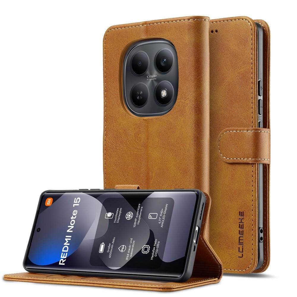 Flip Leather For RedMi Note 15 Pro Plus 5G Phone Case Wallet Shell Protective Card Slot Shockproof Solid Color Back Cover