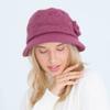 Knitted Hat Women's Autumn Winter Flower Fashion Mom Rabbit Wool Pot Hats & Caps with Thick Velvet Warmth Hat