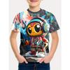 Летняя Мода Мальчики Тренд 3D Цифровая Печать Футболка Крутая Многоцветная Детская Одежда для Мальчиков от 2 до 9 лет Детский Топ в Стиле Аниме