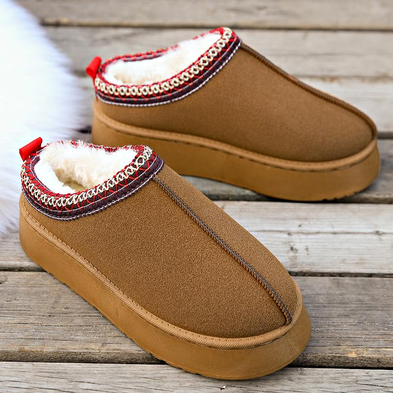 Водонепроницаемые зимние ботинки из искусственной замши для женщин, зимние туфли без застежек на плоской подошве из хлопка, женские короткие плюшевые туфли на платформе и щиколотке, Botas Mujer 43