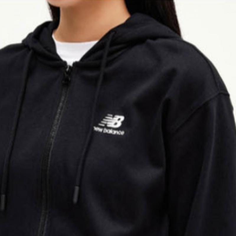 New Balance Half Club Nbmde21013 Bk Essential Single Mesh Hoodie Zip Up Semi Overfit Men