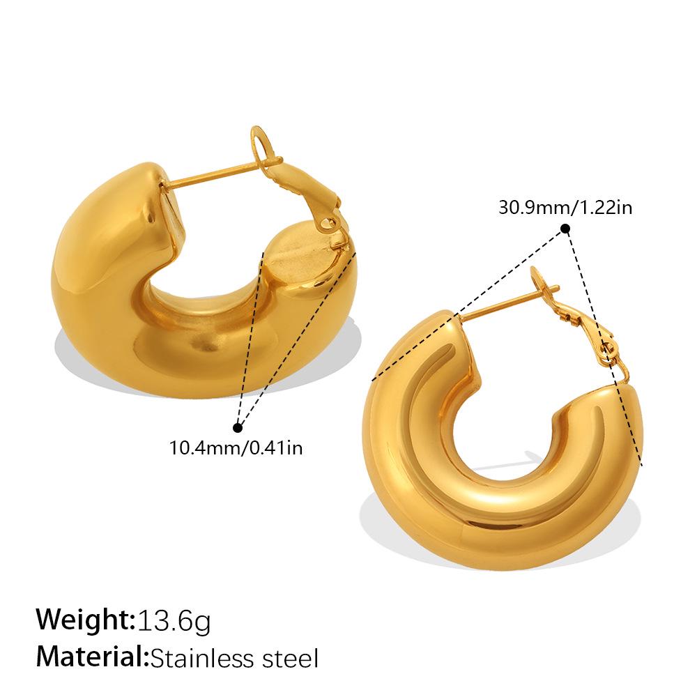 Стильные геометрические металлические серьги-полукольца