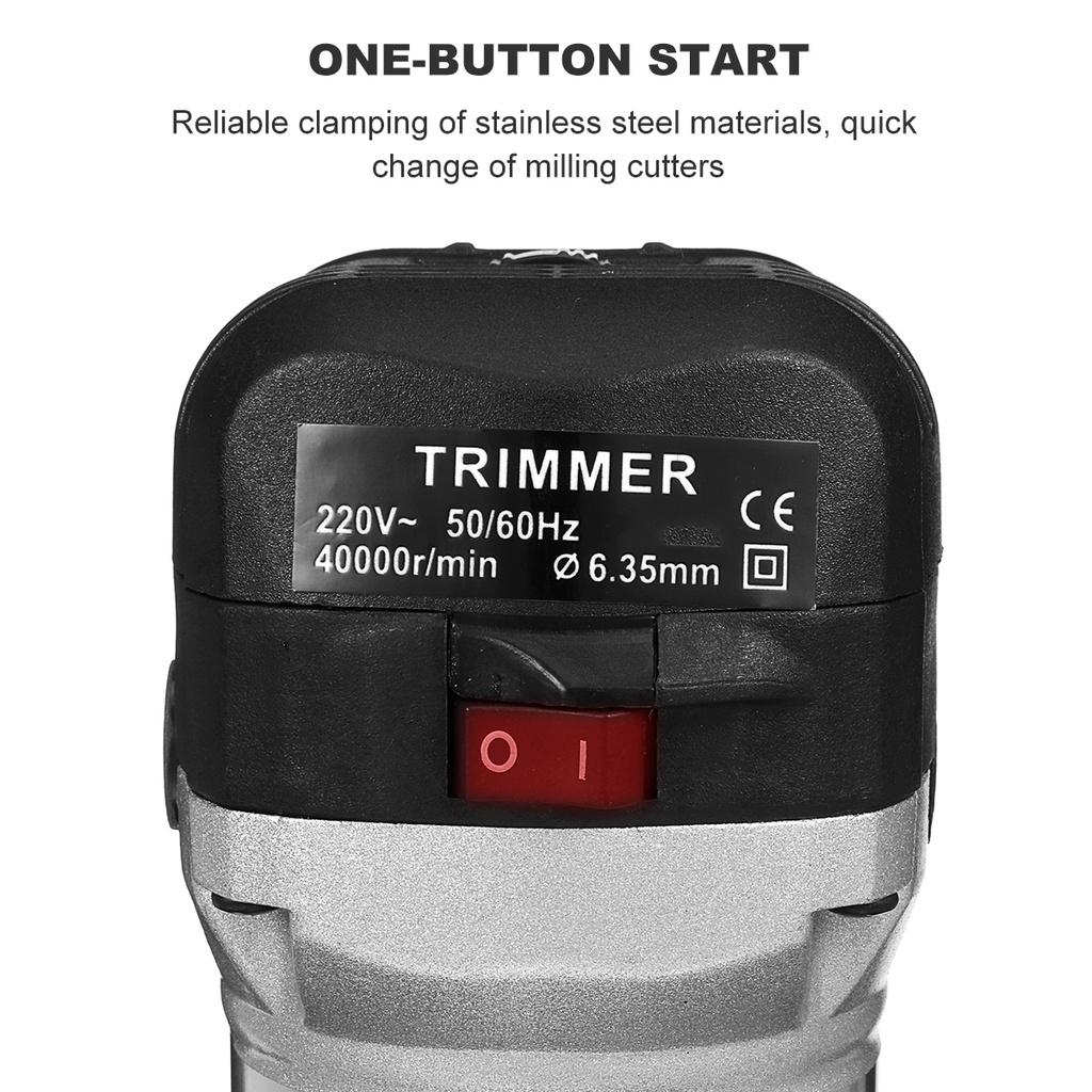 Электрический триммер 2300 Вт 40000 об/мин Ручной триммер для дерева Деревообработка Гравировка Пазование Пальцевая фреза Ламинаторезный станок Комплект