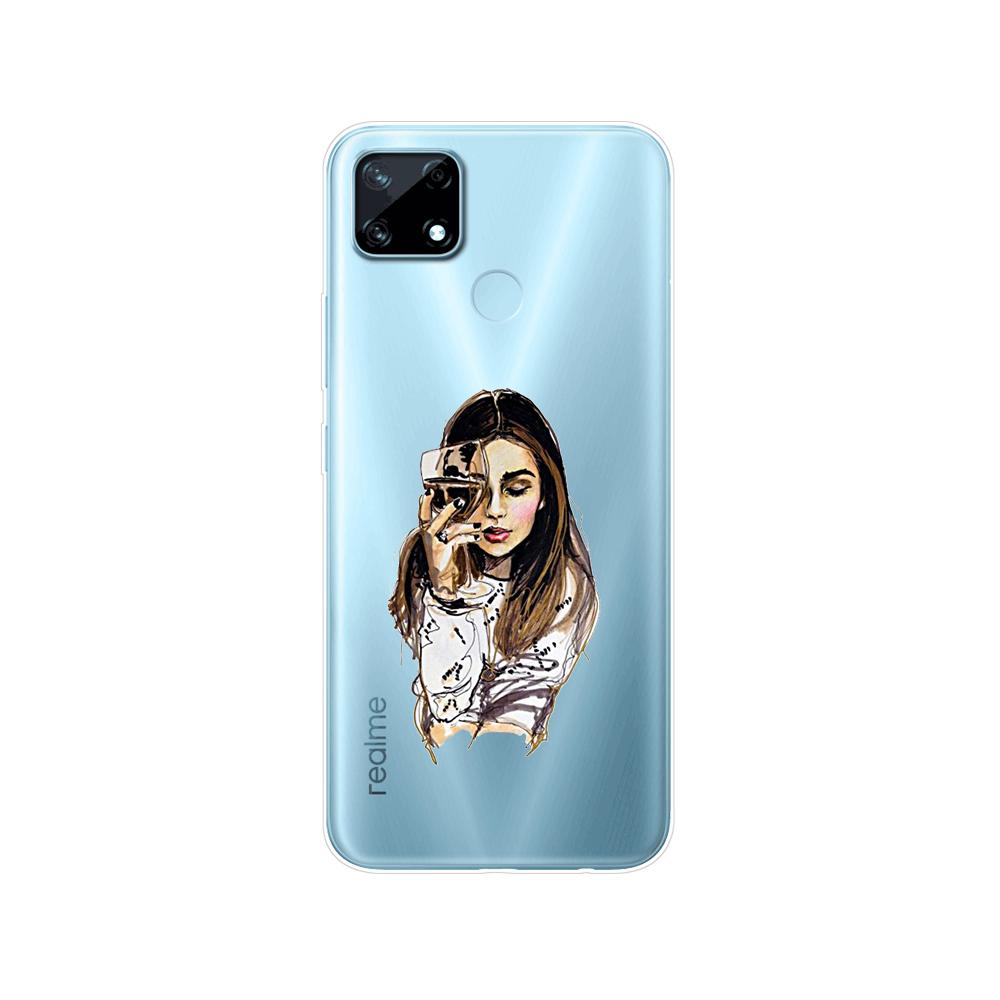 Для Realme C12 C25 C25S 7i Global Чехол Силиконовая задняя крышка для Realme Narzo 20 30A Чехол для телефона ТПУ Мягкий чехол-бампер Etui