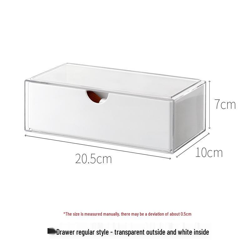 Прозрачный зеркальный шкаф-органайзер: Узкий косметический ящик и настольный органайзер для ручек