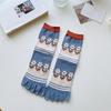 Breathable Five Finger Tube Socks Flower Toe Mid-calf Socks Soft Split Toe Short Socks  Daily