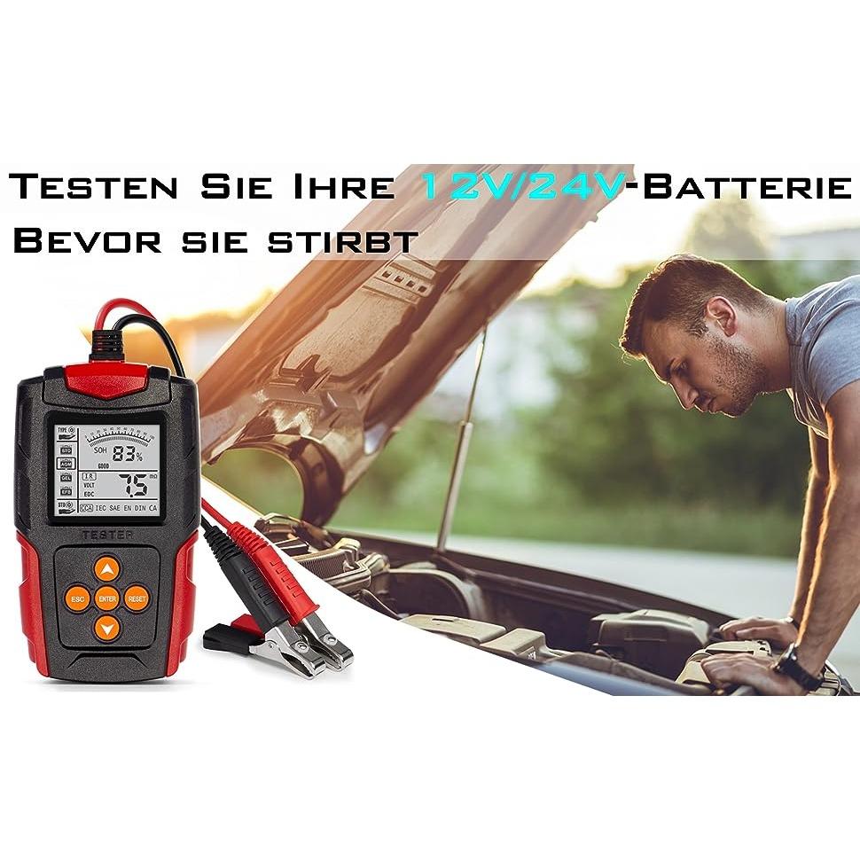 Тестер автомобильного аккумулятора 12 В 24 В Тестер зарядки автомобильного аккумулятора Тестер нагрузки автомобиля Тестер системы зарядки Инструмент тестового сканирования Цифровой анализатор генератора переменного тока аккумулятора