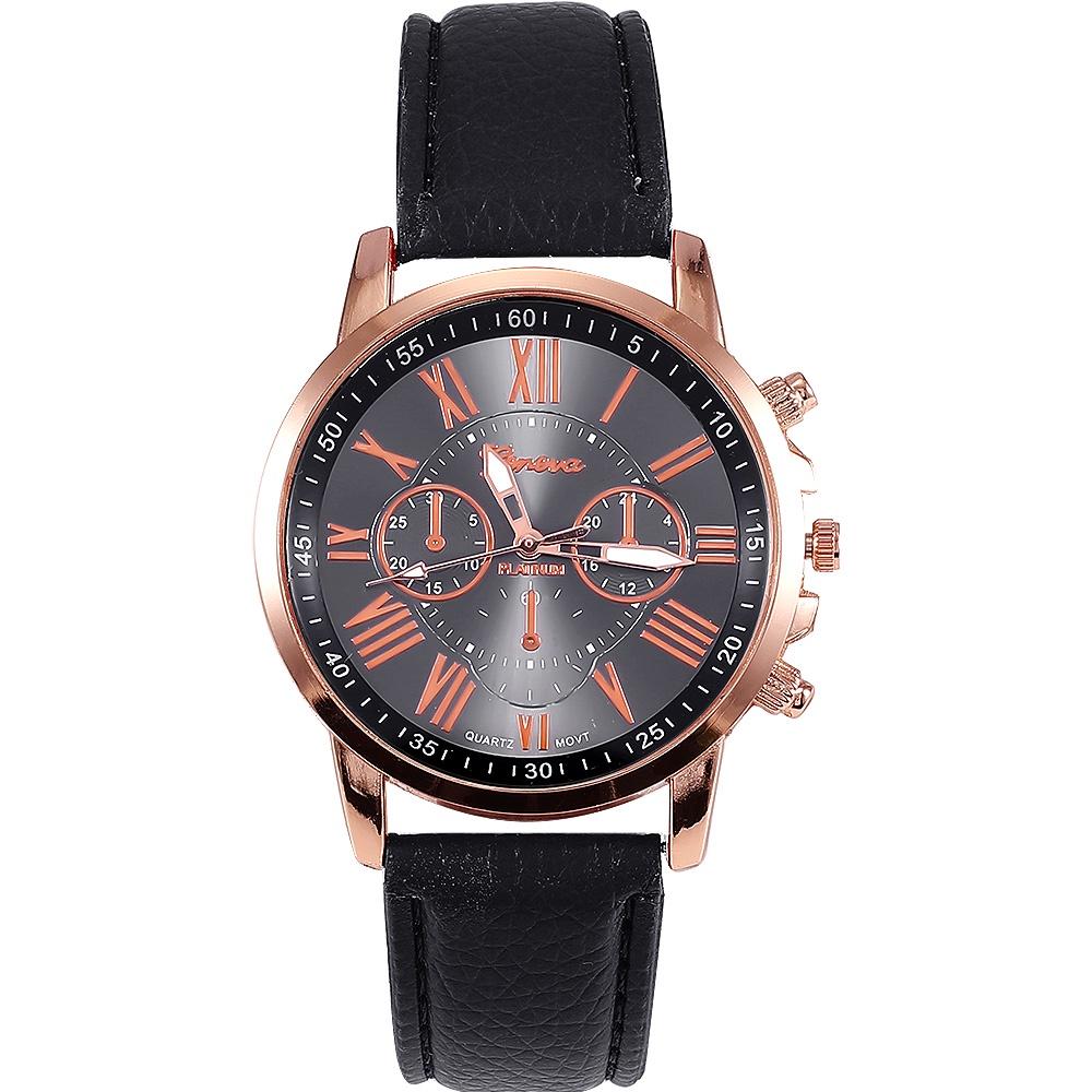 Женские кварцевые часы на кожаном ремешке