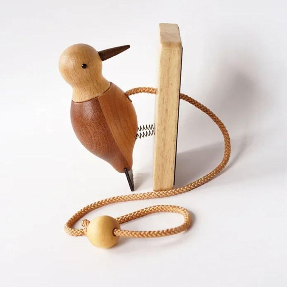 Housewarming Pendant Doorbell Retro Wooden Woodpecker Welcoming Atmosphere Door Knocker Gift