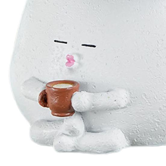 Face Planter Resin Cartoon Coffee Drinker Flower Pot Sitting Figure Succulent Planter with Drainage Hole for Indoor Outdoor Potted Plants