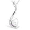 [H5473] - Silver Pendant 'Perla' Ivory Silver (rhodium-plated) - 30x10 Mm - 6 Mm