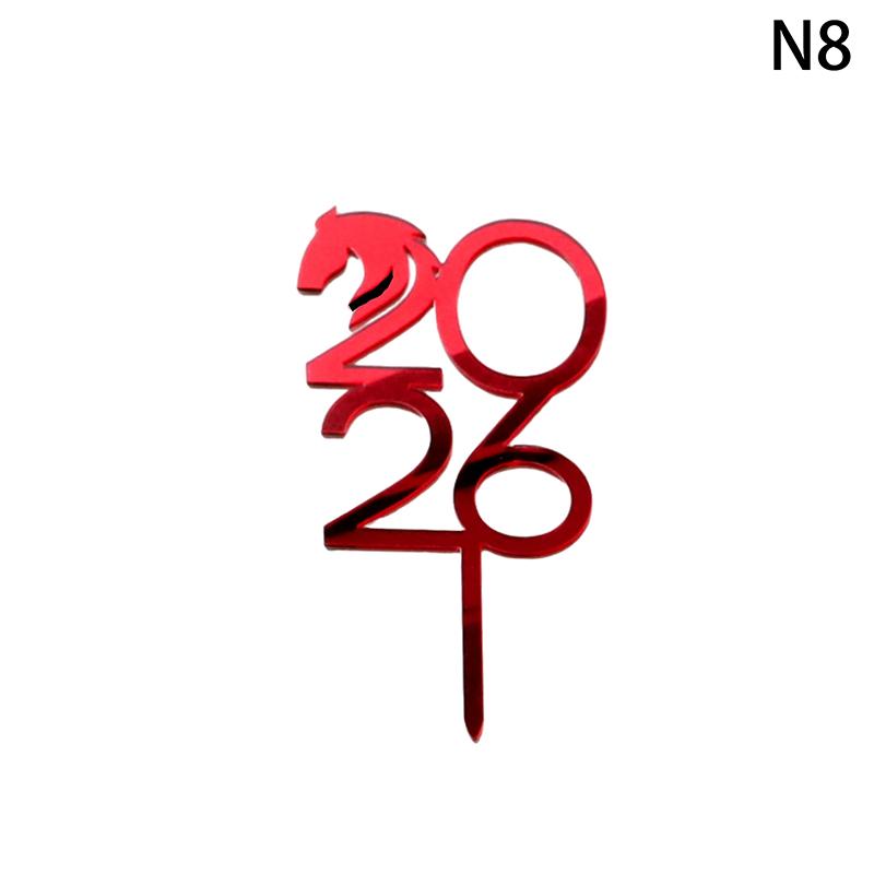 2026 С Новым годом Украшение для торта Золотой акриловый флажок для десерта Детский новогодний рождественский подарок Украшение для торта Принадлежности для выпечки