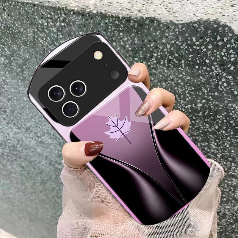 Синий градиентная камелия Для iPhone 17 16 15 14 Pro 13 Plus 12 mini 11 Pro Max XR X S 7 8 Эллиптический закаленный стеклянный чехол для телефона