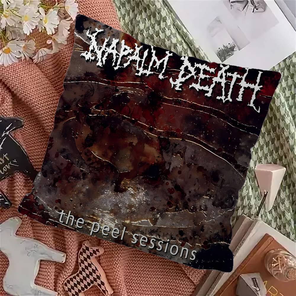 Хеви-метал группа - Напалмы Смерти Наволочки Мультяшный Декоративный Диван Домашний Двусторонняя печать Короткий плюш Милый Чехол для подушки