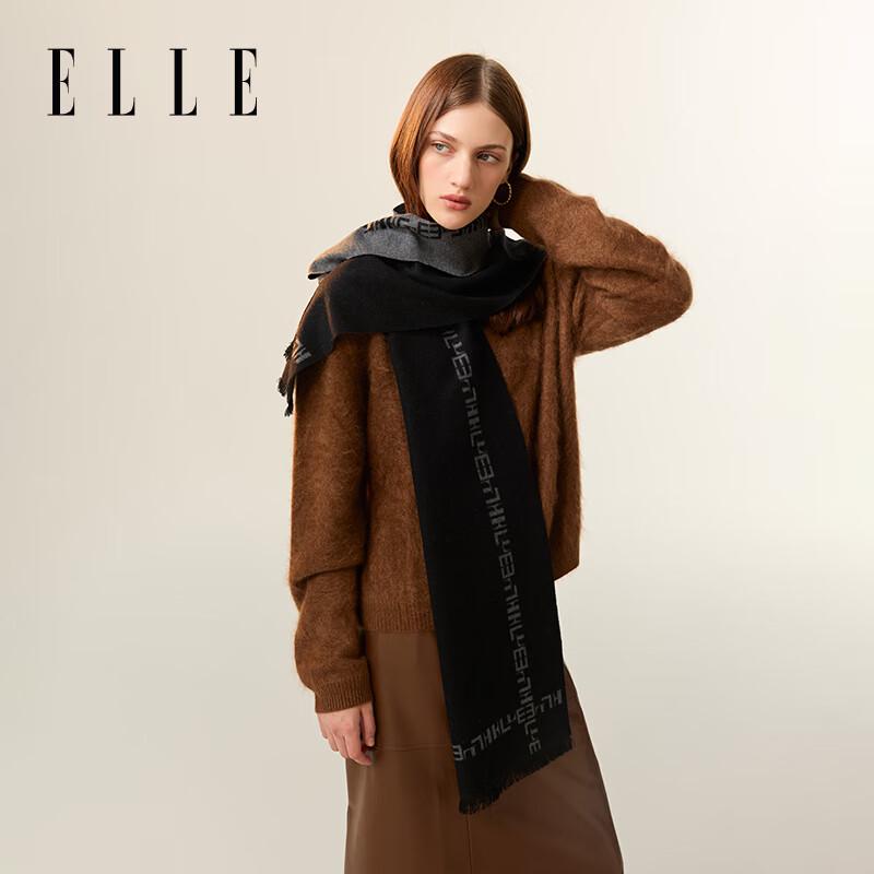 ELLE Women's Double-Sided Silk Jacquard Scarf