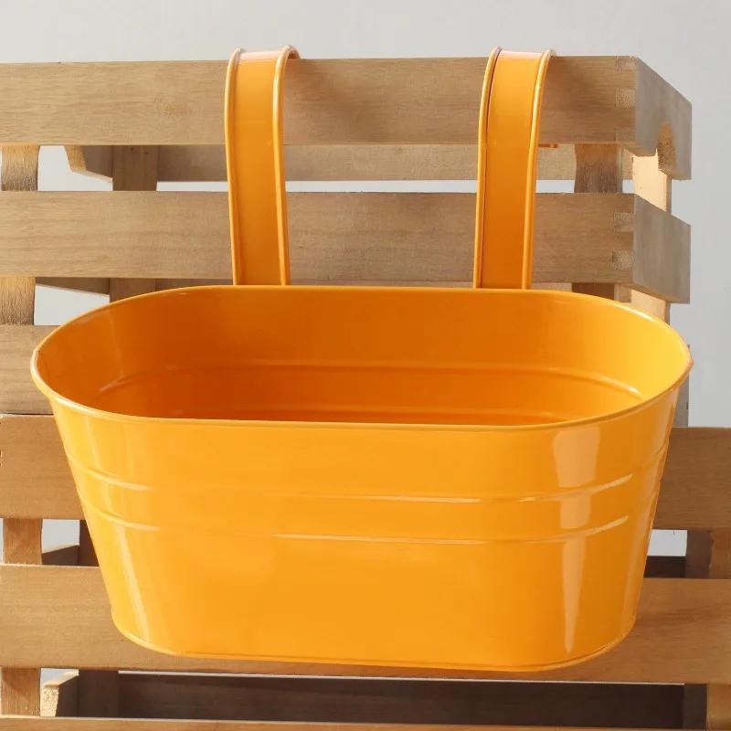 Декор балкона для дома Красочный подвесной цветочный горшок Съемный двойной крюк Горшок для растений для забора Садоводческое украшение Подставка для цветов бонсай