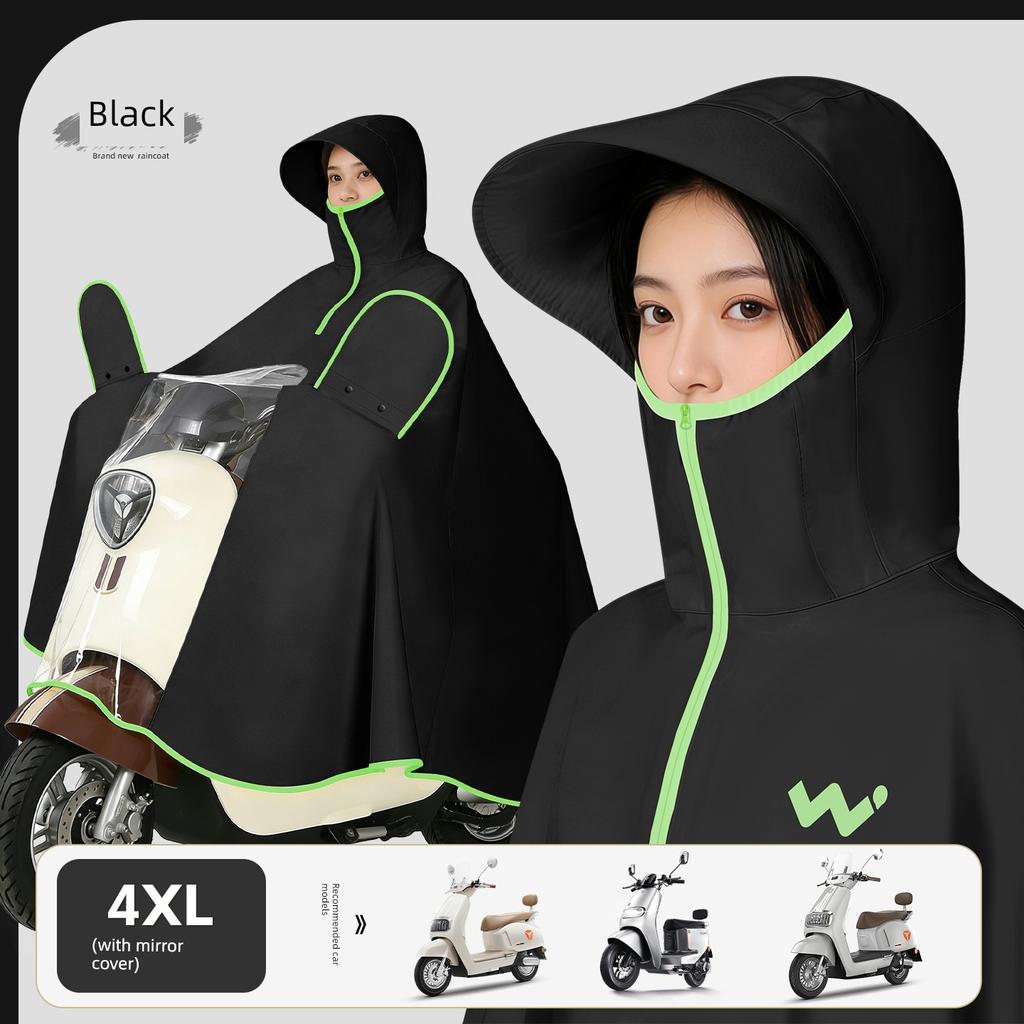 Electric Scooter Raincoat for Women, Full-Body Storm-Proof, Extra Large and Thick, 2026 New Model Motorcycle Riding Poncho
