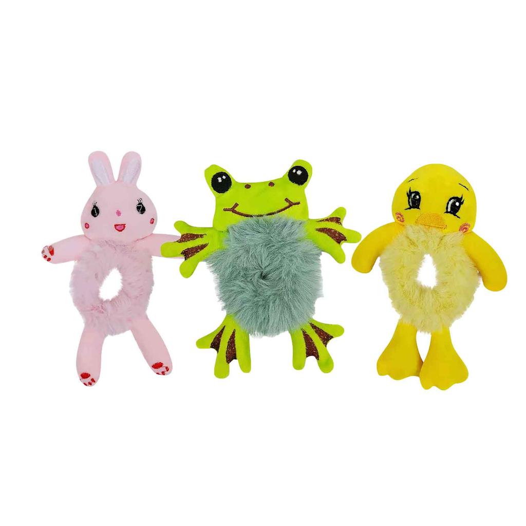 2025 Женская мода плюшевая резинка для волос Милая 3D мультяшная резинка для волос с мешочком из конского хвоста