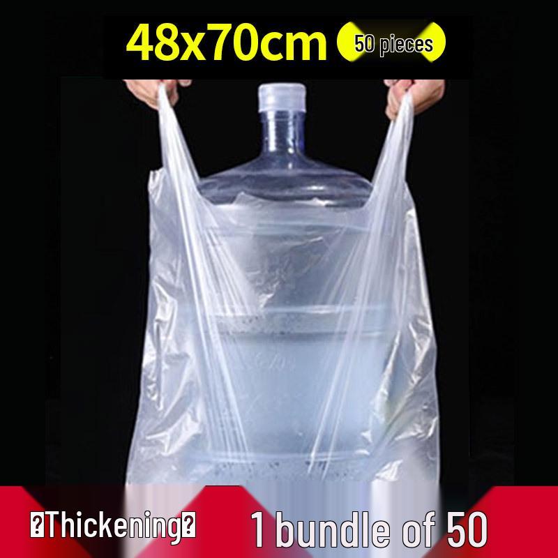 Прозрачный белый пластиковый пакет-майка для упаковки продуктов и фруктов - Одноразовый и удобный для использования на вынос и в супермаркете