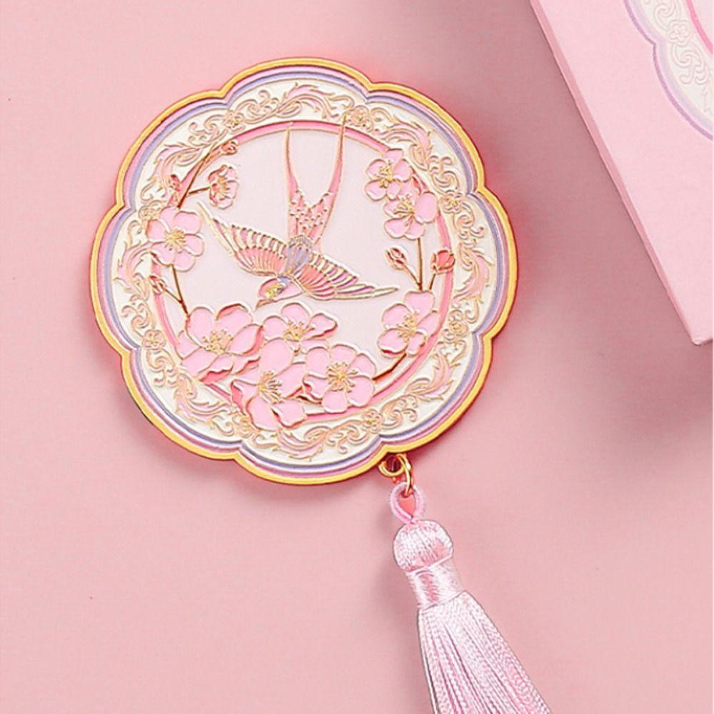 Ручное косметическое зеркало с рельефным узором, изысканное карманное зеркало в китайском стиле для макияжа