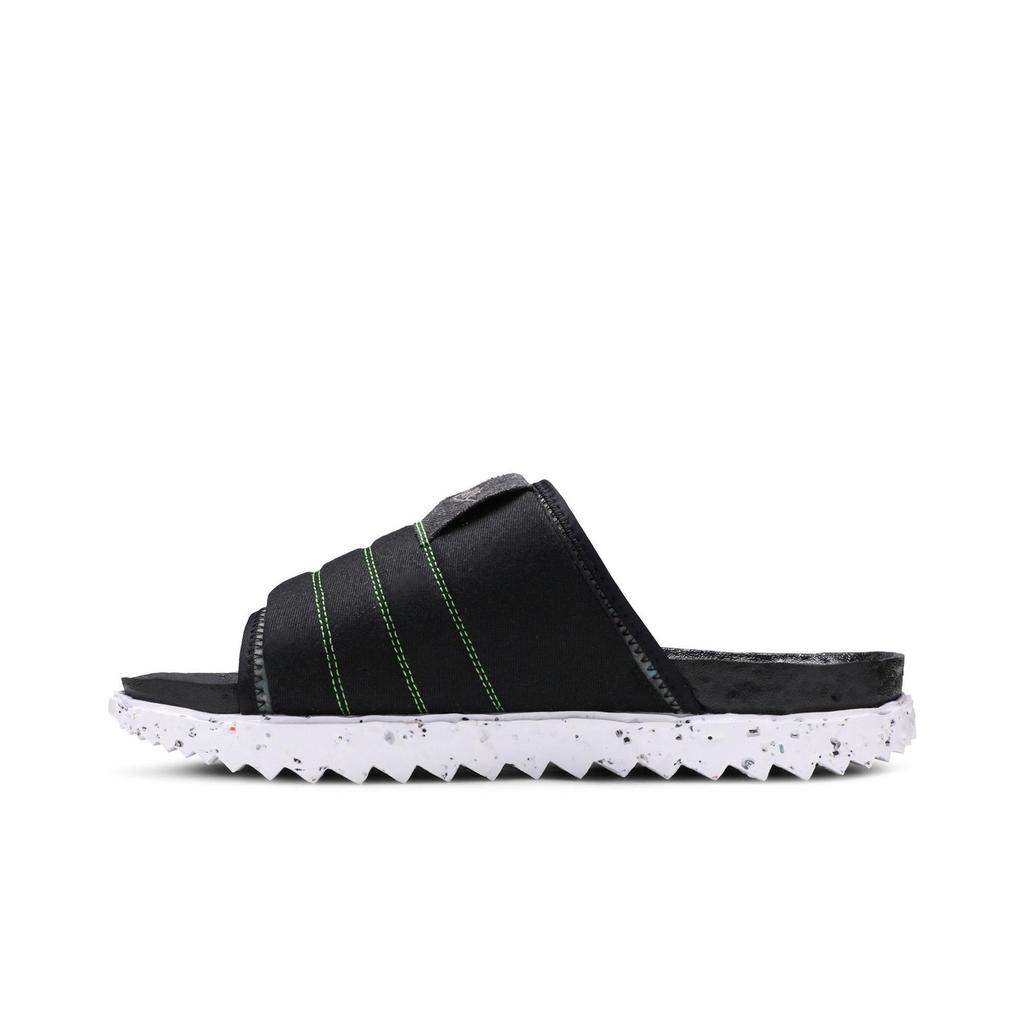 Nike Asuna Crater Slide 'Black' (Unisex) Black / White / Mean Green / Iron Grey Slide Slippers DJ4629 002