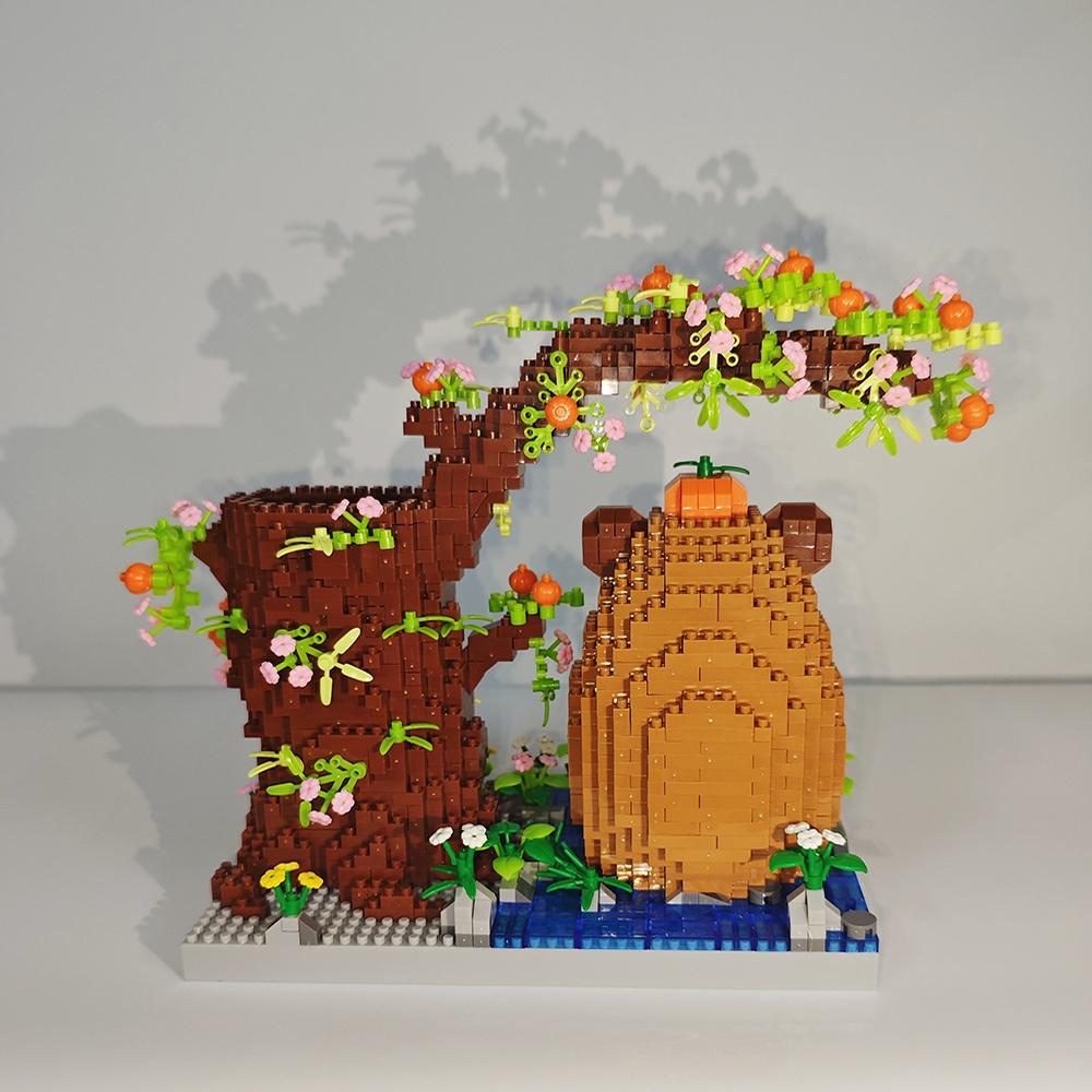 Модель подставки для ручек капибары, микро-мини строительные блоки - Идеально для любителей DIY, образовательная и декоративная игрушка для столов