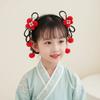 Flower Children Wig Headband Butterfly Hanfu Headwear Lovely Chinese New Year Headwear  Daily