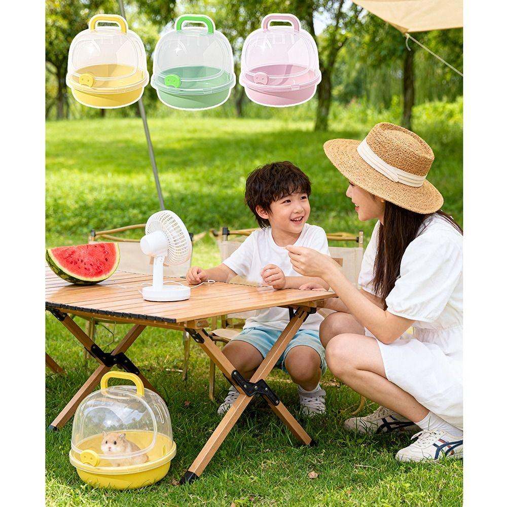 Large Space Portable Hamster Cage Breathable Transparent Small Pet Carrying Box Comfortable Habitat Handheld
