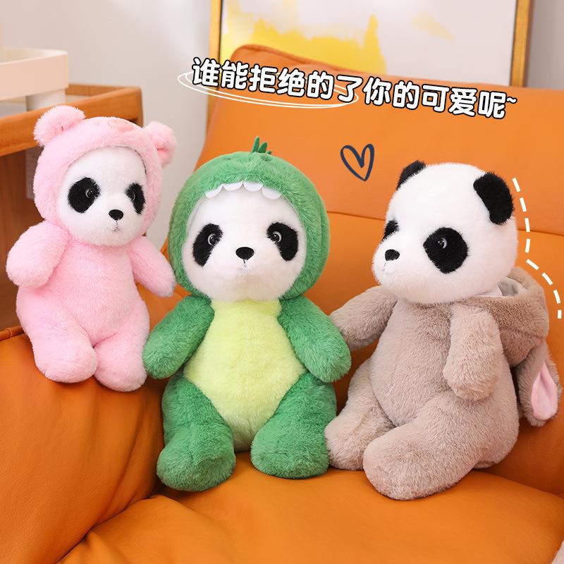 Cute Giant Panda Transforms Into Dinosaur Plush Doll Cartoon Bunny Claw Machine Doll Birthday Wedding Sprinkle