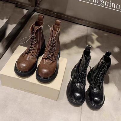 Виноградная мамочка в том же стиле, эссенция для ног, красотка~ замшевые ботильоны на шнуровке на толстом каблуке в стиле мотоциклетном для улицы женские осенне-зимние M