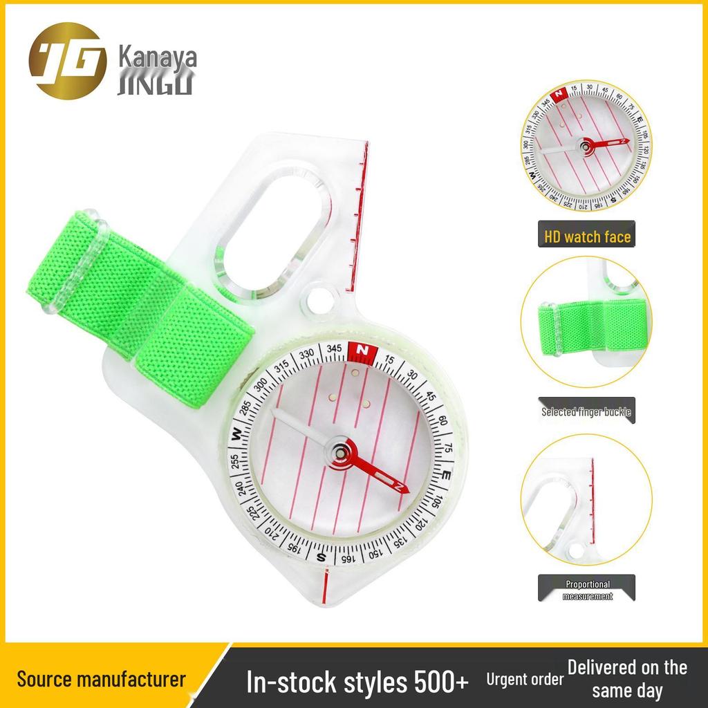 Thumb-Style Directional Compass with Map Scale - Quick North Alignment