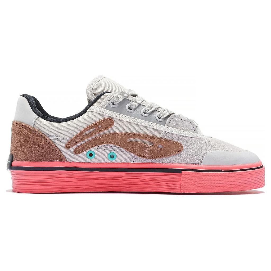 Кроссовки Li Ning Steven Harrington X, удобные, мягкие, эластичные, нескользящие, амортизирующие, износостойкие, с низким верхом, для скейтбординга, женские, белые, розовые, AECS072-4