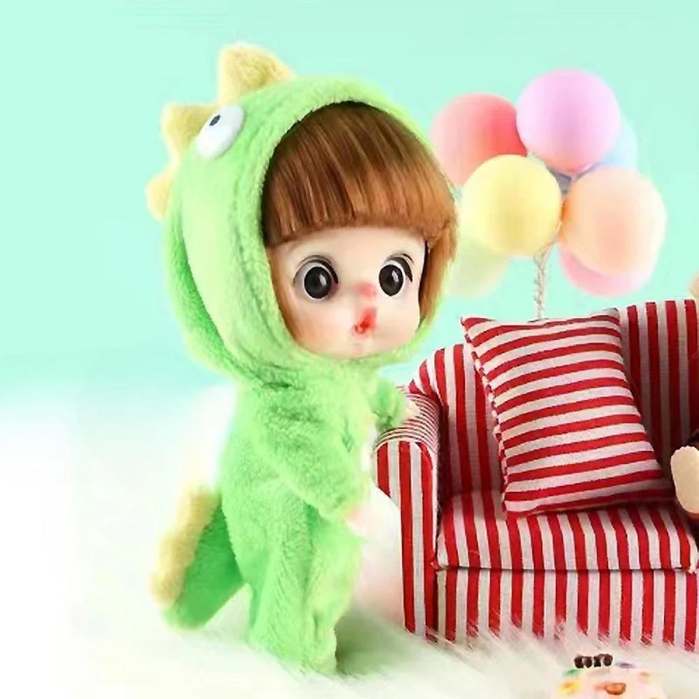 12 см Милая Мини Кукла Животное Серия Пижам Обучающие Игрушки Сделай Сам Наряди Суставные Куклы Подарки на День Рождения 3D Глаза