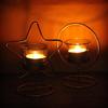 Christmas Pillar Candle Holders Tea Light Table Decoration Pack of 2