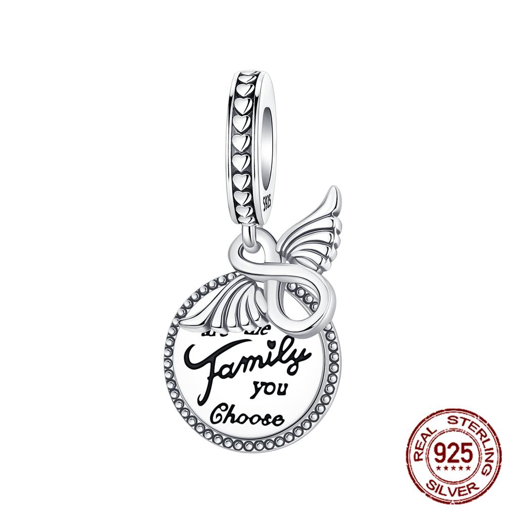 Шармы Бусины Медь Однотонный Буква Семья Навсегда Дерево Жизни Циркониевые Бусины Подходят для DIY Браслетов Ювелирные Изделия