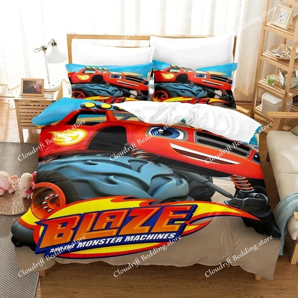 Комплект постельного белья с 3D-принтом Blaze N Monster Machines, пододеяльник с рисунком, двуспальный, двуспальный, двуспальный, для взрослых мальчиков, постельное белье, пододеяльник