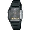 Унисекс аналого-цифровые часы Casio AW48HE-8A Серебристый корпус Черный циферблат Водонепроницаемость 50 м