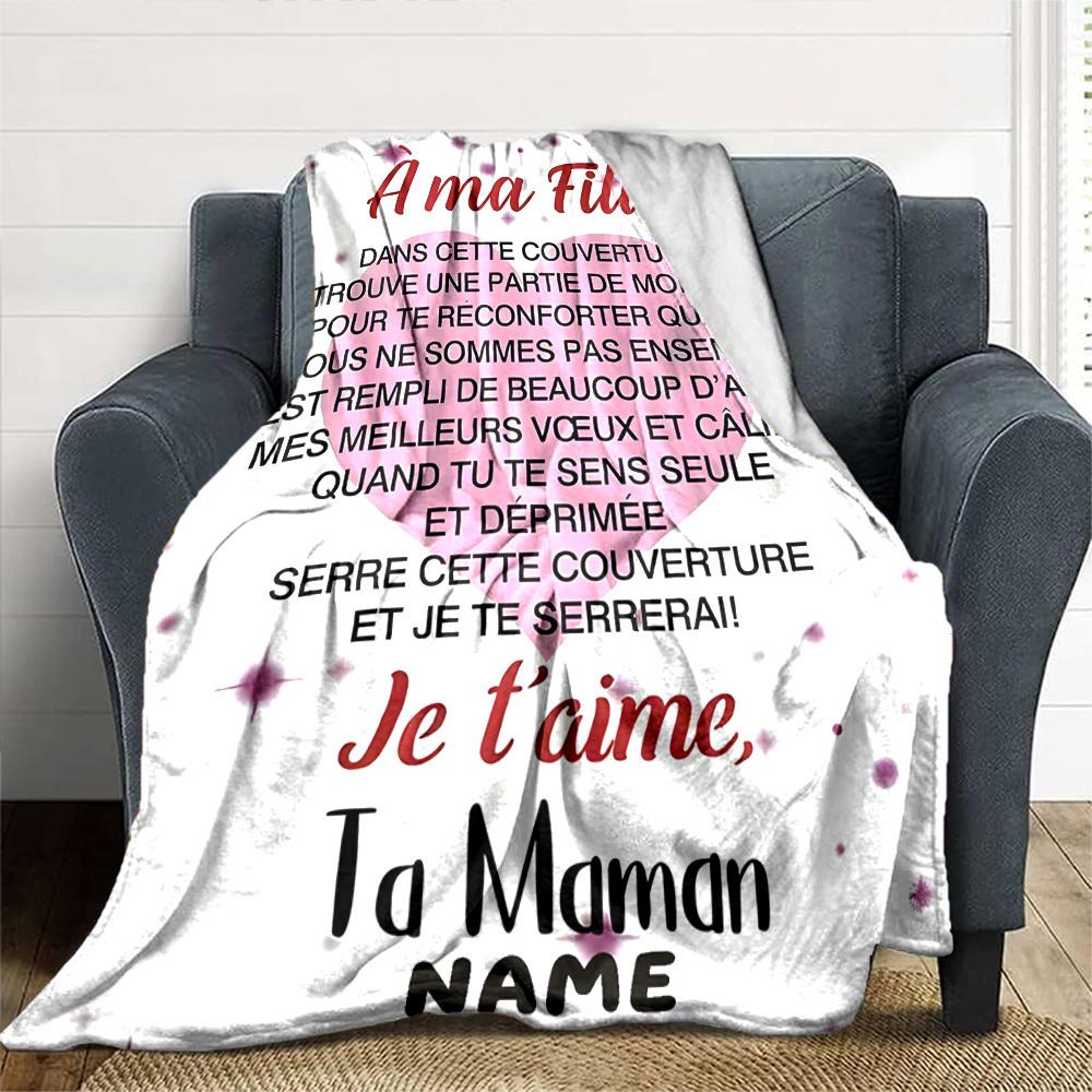 Love Letter To Daughter Lightweight Personalized Blanket Personalized Name Soft Cozy Great For Sofa Couch Office Bed Picnics Four Seasons Multipurpose