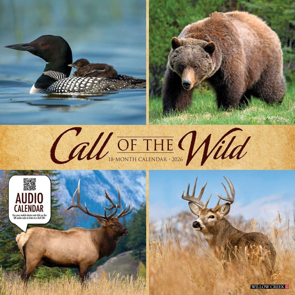 Willow Creek Press, Call of The Wild 2026 Wall Calendar, 12'' X 12'', 18-Month Calendar with Stapled Binding