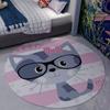 Круглый ковер с рисунком животных из мультфильмов, ковер с противоскользящим рисунком, мягкий ковер для столовой, гостиной, спальни, декор, моющийся ковер