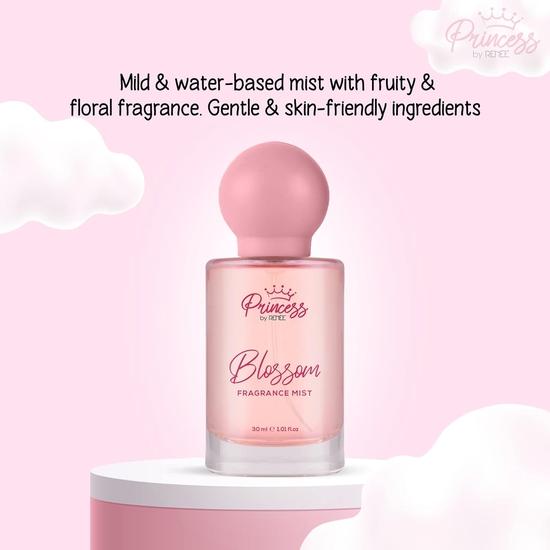 Princess By RENEE Blossom Fragrance Mist 30ml, Mild & Water Based Mist with Long Lasting Fruity & Floral Scent | Gentle, Skin Friendly Ingredients