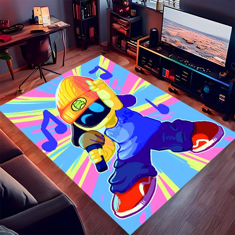 Astro Bot3 Printed Absorbent Washable Carpet, Non-Slip Bathroom Mats, Kitchen Rugs, Yoga Mat,Living Room Entrance, Camping Picnic Rugs