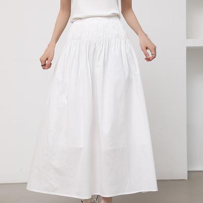 Новая осенняя женская юбка с высокой талией средней длины, нежный стиль, маленькая однотонная пышная юбка