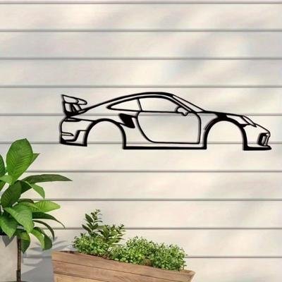 HELLOYOUNG Шаблон Силуэта Спортивного Автомобиля Лазерная Вырезка Настенное Искусство Автомобильный Декор Прецизионная Стальная Панель