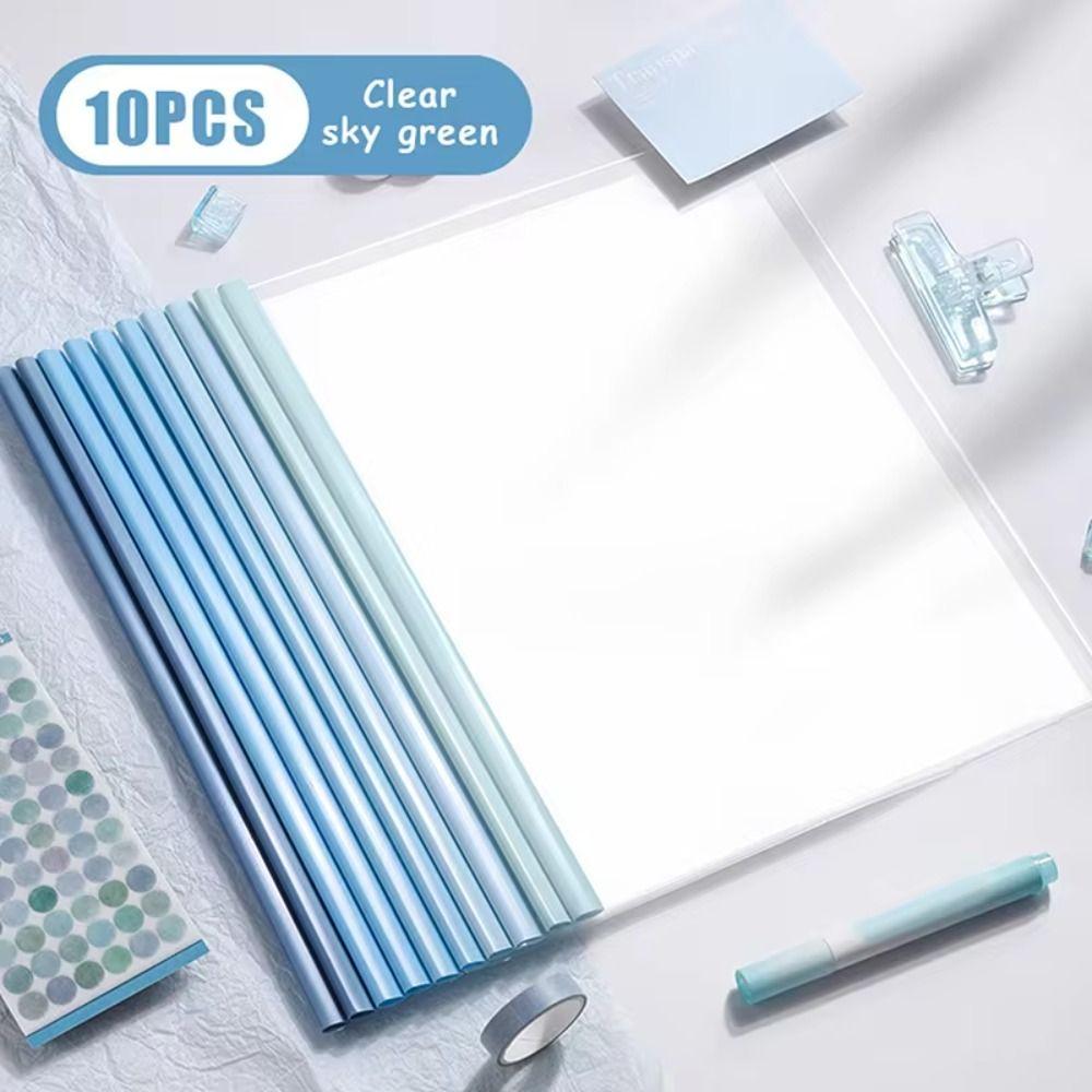 10 шт. Прозрачный зажим-стяжка для стержня, градиентный цвет Моранди, зажим для стержня документа, файловый альбом